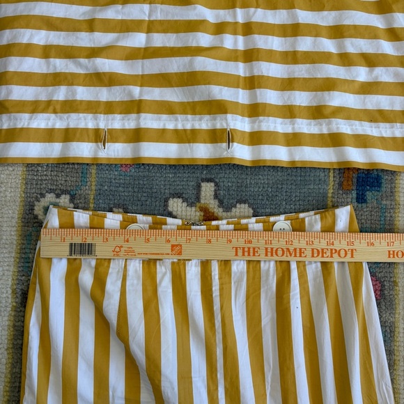 TELA Yellow Stripe Set Pencil Skirt Oversize Top Button Cotton Size L - Picture 4 of 16